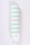 Sea Green Ultra Soft Bath Towel with White Stripes