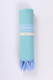Sea Green Ultra Soft Bath Towel with Blue Stripes