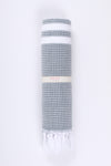 Iron Gray Ultra Soft Bath Towel with White Stripes