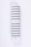 Iron Gray Ultra Soft Bath Towel with White Stripes
