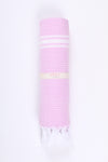 Pink Ultra Soft Bath Towel with White Striped