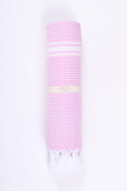 Pink Ultra Soft Bath Towel with White Striped