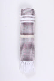 Brown Ultra Soft Bath Towel with White Striped
