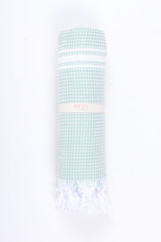 Jungle Green Ultra Soft Bath Towel with White Stripes