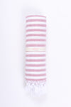 Cerise Pink and White Striped Towel
