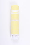 Lemon Yellow Ultra Soft Bath Towel with White Stripes