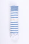 Blue Ultra Soft Bath Towel with White Stripes