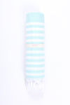 Sea Green Ultra Soft Bath Towel with White Stripes