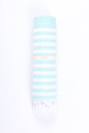 Sea Green Ultra Soft Bath Towel with White Stripes