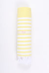 Lemon Yellow Ultra Soft Bath Towel with White Stripes
