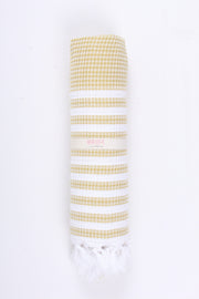 Goldenrod Ultra Soft Bath Towel with White Stripes