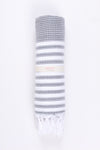 Gray Ultra Soft Bath Towel with White Stripes