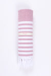 Brick Pink Ultra Soft Bath Towel with White Stripes