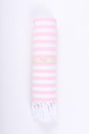 Peach Ultra Soft Bath Towel with White Stripes