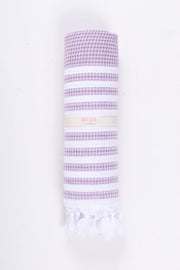 Violet and White Striped Towel
