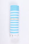 Sky Blue and White Striped Towel