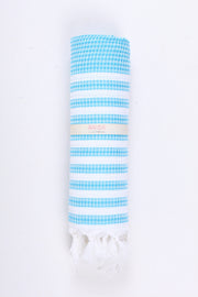 Sky Blue and White Striped Towel