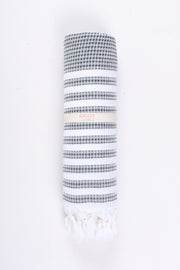 Sleti Gray and White Striped Towel