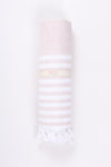 Cream Ultra Soft Bath Towel with White Striped