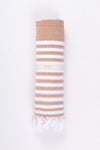 Brown Ultra Soft Bath Towel with White Striped