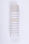 Abalone Gray Towel with White Striped