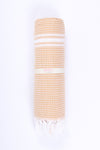 Apricot Orange Towel with White Striped