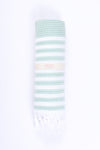 Sea Green Towel with White Striped