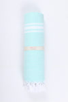 Sea Green Towel with White Striped