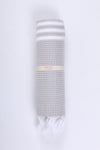 Stone Gray Towel with White Striped