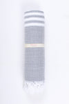 Ash Gray Towel with White Striped