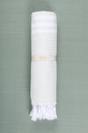 Cream Towel with White Striped