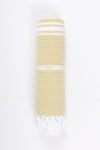 Flaxen Yellow Towel with White Striped