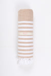 Brown Towel with White Striped