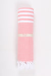 Pink Ultra Soft Bath Towel with White Striped