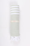 Sage Green Ultra Soft Bath Towel with White Striped