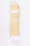 Yellow Ultra Soft Bath Towel with White Striped