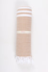 Brown Ultra Soft Bath Towel with White Striped