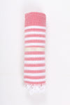 Magenta Ultra Soft Bath Towel with White Striped