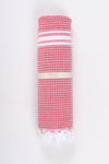 Magenta Ultra Soft Bath Towel with White Striped