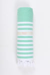 Jungle Green Ultra Soft Bath Towel with White Striped
