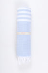 Blue Ultra Soft Bath Towel with White Stripes