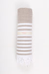 Brown Ultra Soft Bath Towel with White Striped