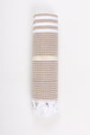 Brown Ultra Soft Bath Towel with White Striped