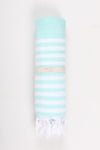 Sea Green Towel with White Striped