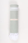 Green Towel with White Striped