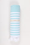 Sea Green Towel with White Striped