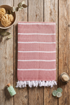 Coral and White Striped Ultra Soft Bath Towel