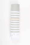 Green Towel with White Striped