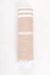 Beige Towel with White Striped