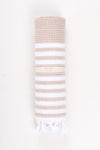 Beige Towel with White Striped